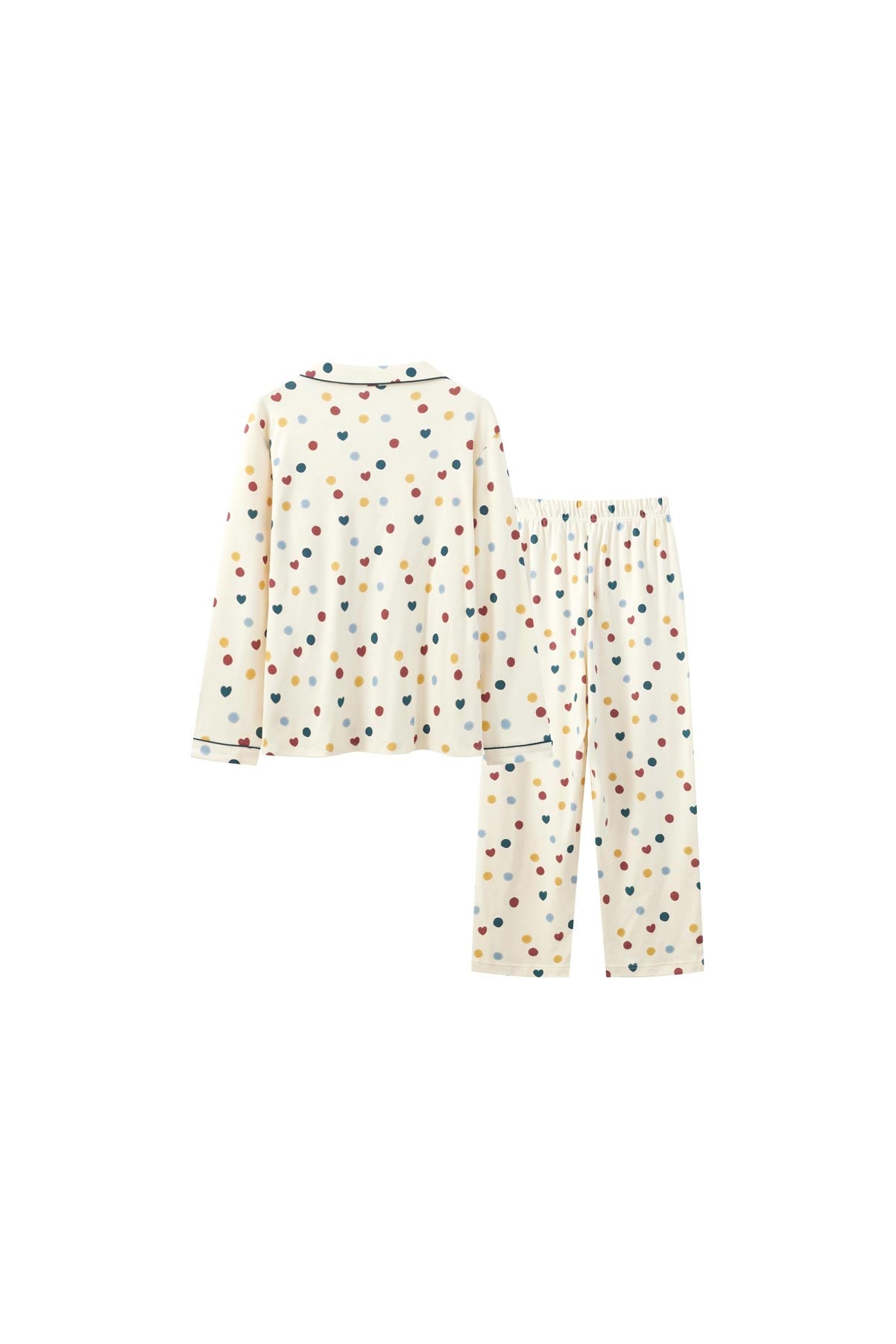 back of Women Organic Long-sleeve PJ Set-Merry Dots