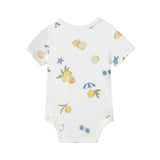 Baby Organic Kimono Short-sleeve Onesie-Lemon