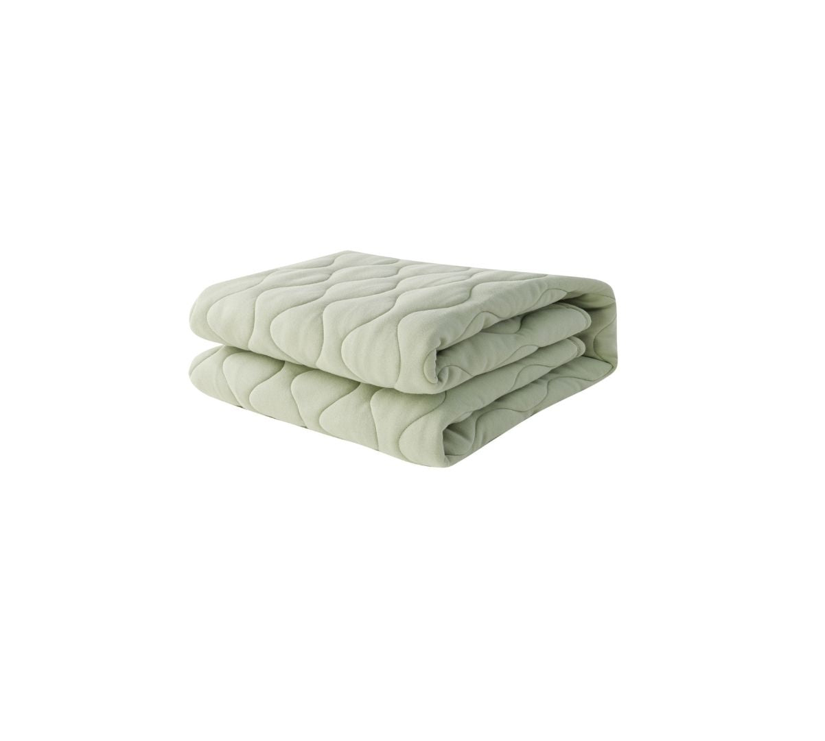Organic Cotton Quilted Blanket-Grey Green
