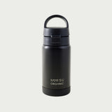 Kids 355ml Water Bottle With Staw-Black-Norsu Organic