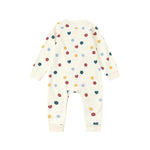 back of Baby Organic Cotton Zip-up Sleeper-Merry Dots