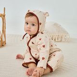 Baby Organic Kimono Sleeper-Hearts