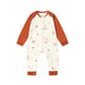 Front of Baby Organic Cotton Zip-up Sleeper-Maple Leaf