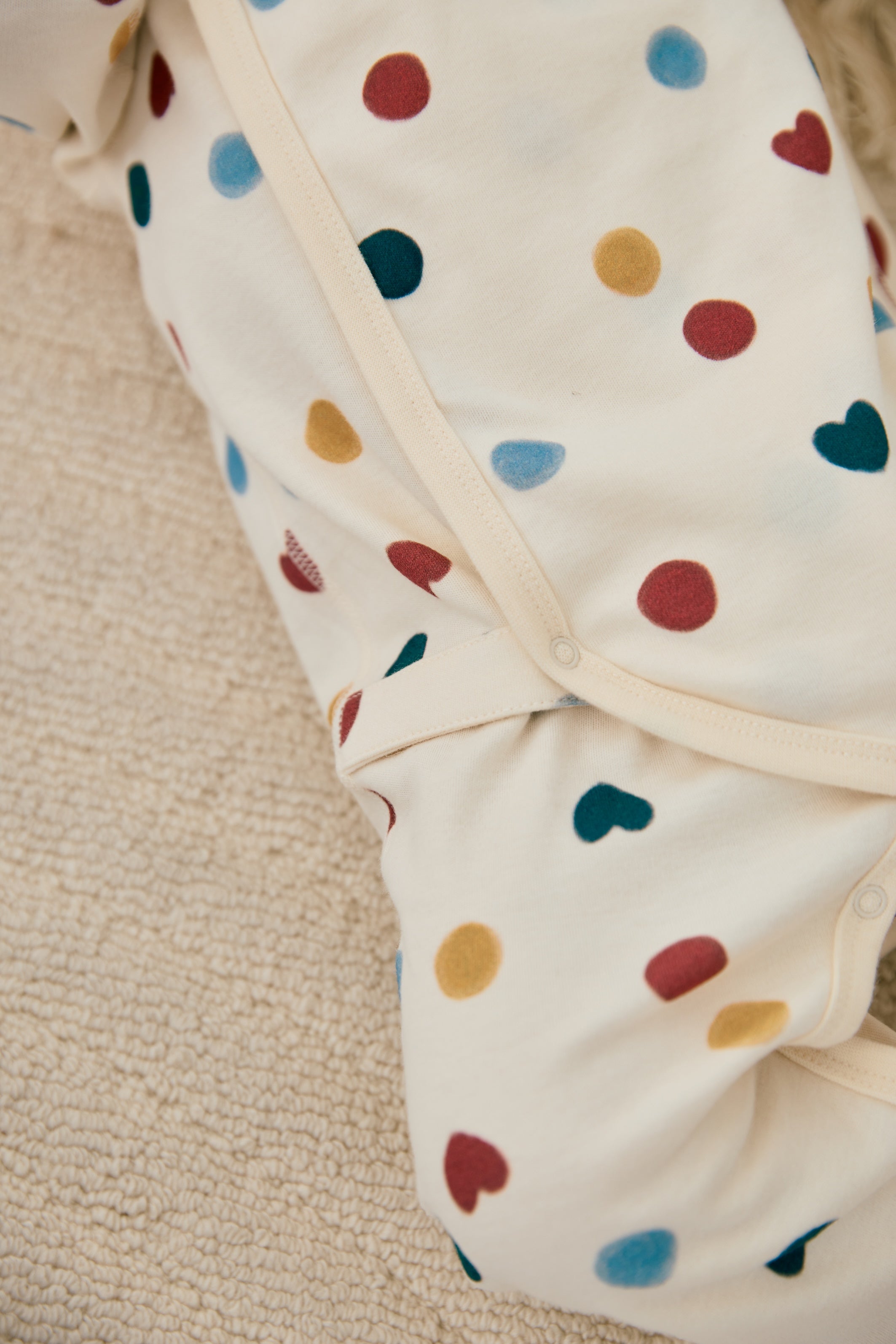 Baby Organic Kimono Sleeper-Merry dot