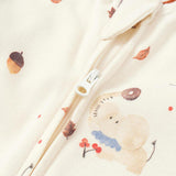 Detail of Baby Organic Cotton Zip-up Sleeper-Maple Leaf