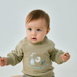 baby wearing Toddler Organic Fleece Sweatshirt-Milky