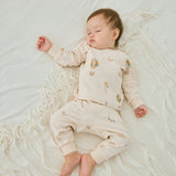 baby sleeping and wearing Organic Toddler Pajama Set-Fantasy