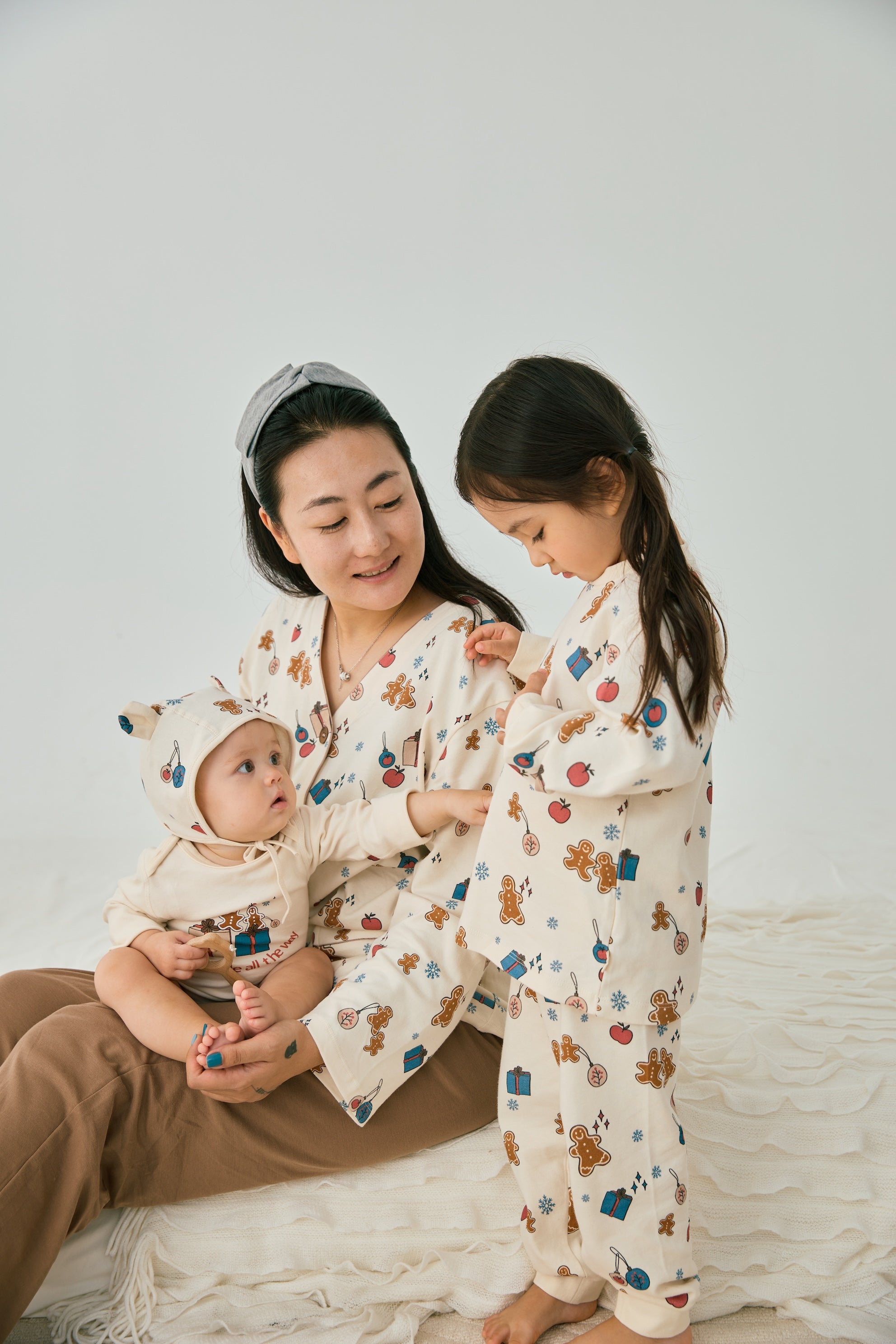 famliy look of Organic Toddler Pajama Set-Holiday Joy