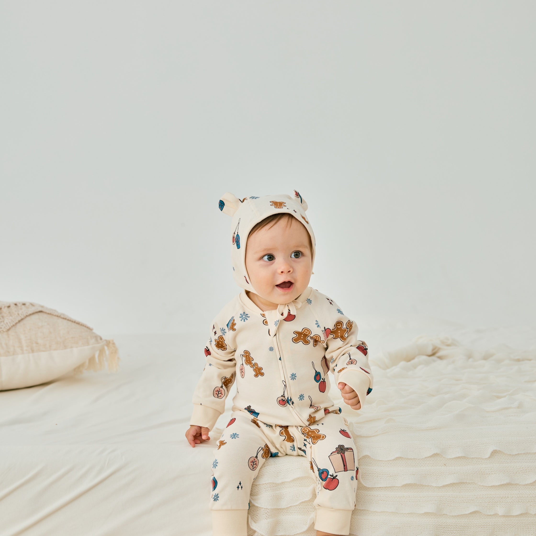 Baby Organic Cotton Zip-up Sleeper-Holiday Joy