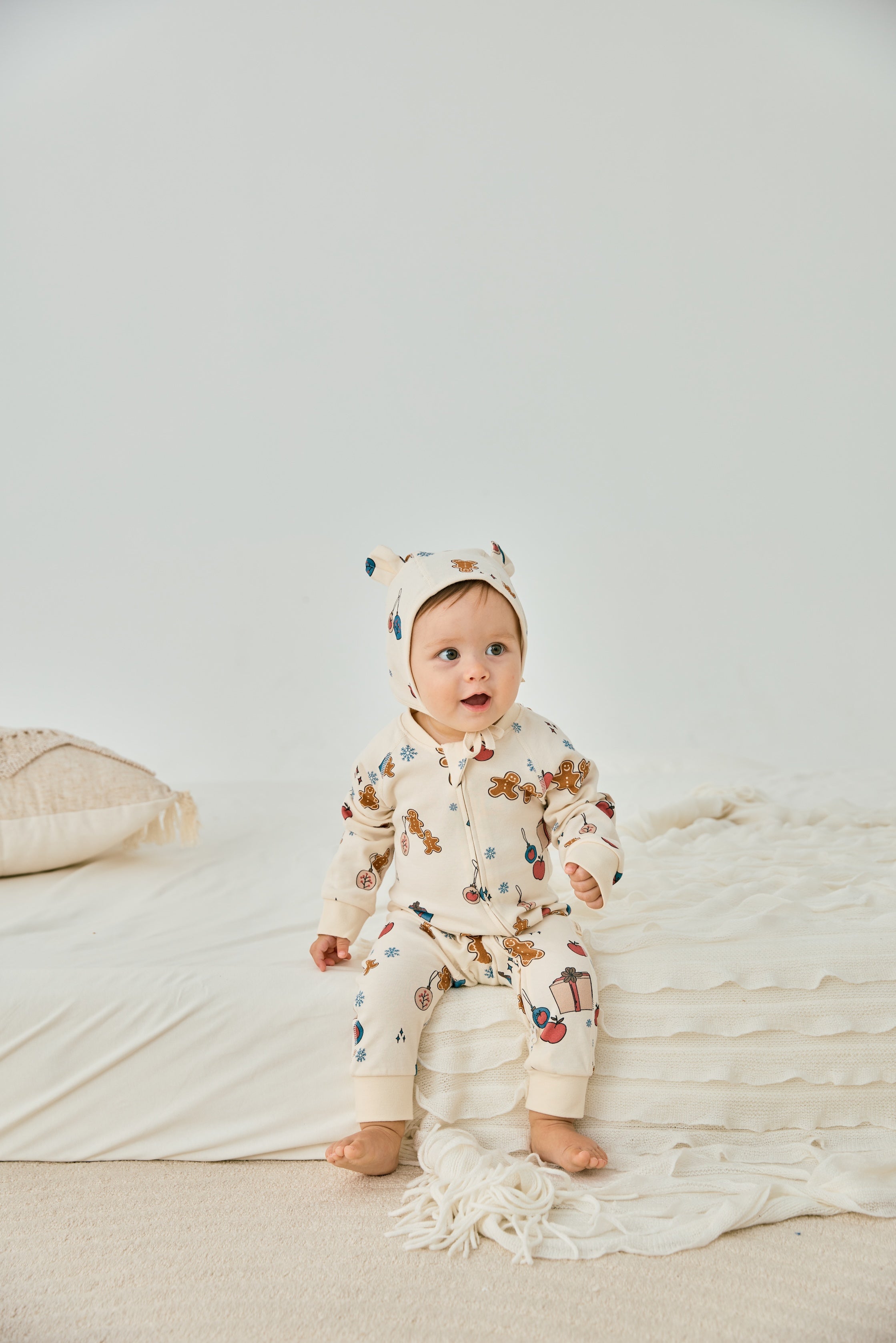 Baby Organic Cotton Zip-up Sleeper-Holiday Joy