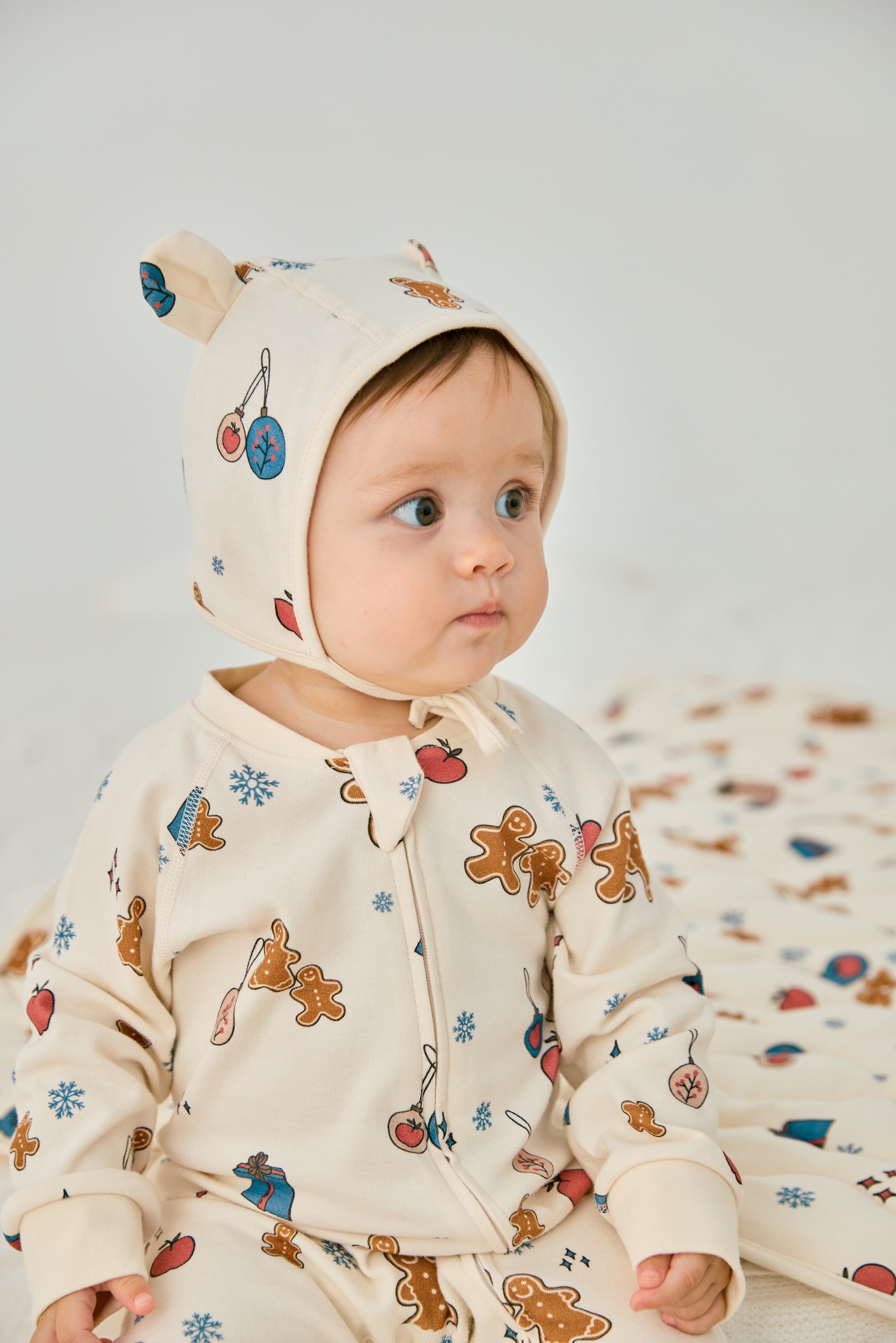 Baby Organic Cotton Zip-up Sleeper-Holiday Joy