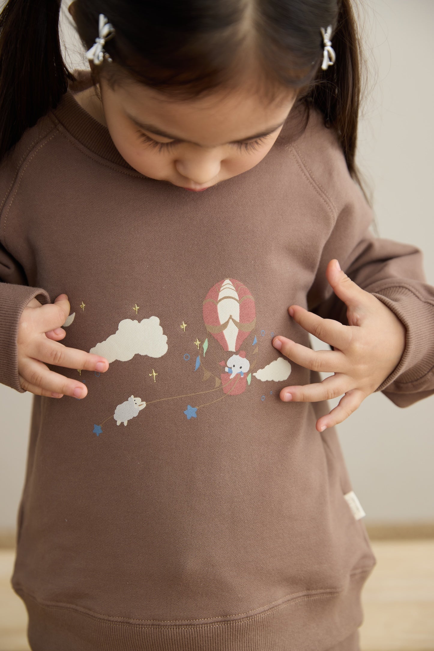 closer look of Toddler Organic Fleece Sweatshirt-Fantasy