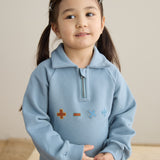 closer look of Toddler Organic Fleece Zip-up Sweatshirt-Symbols