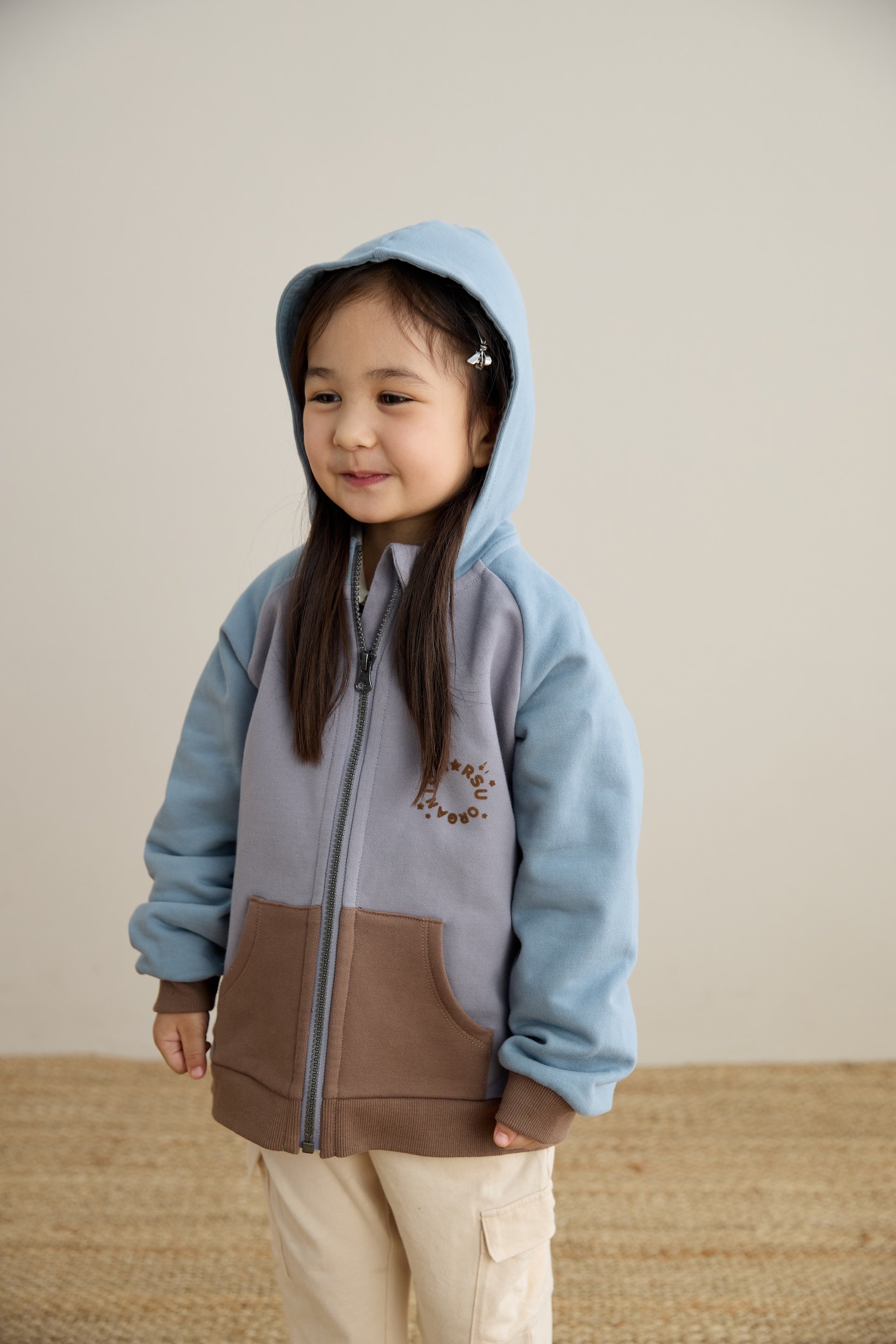 Toddler Organic Fleece Hooded Jacket-Mixed