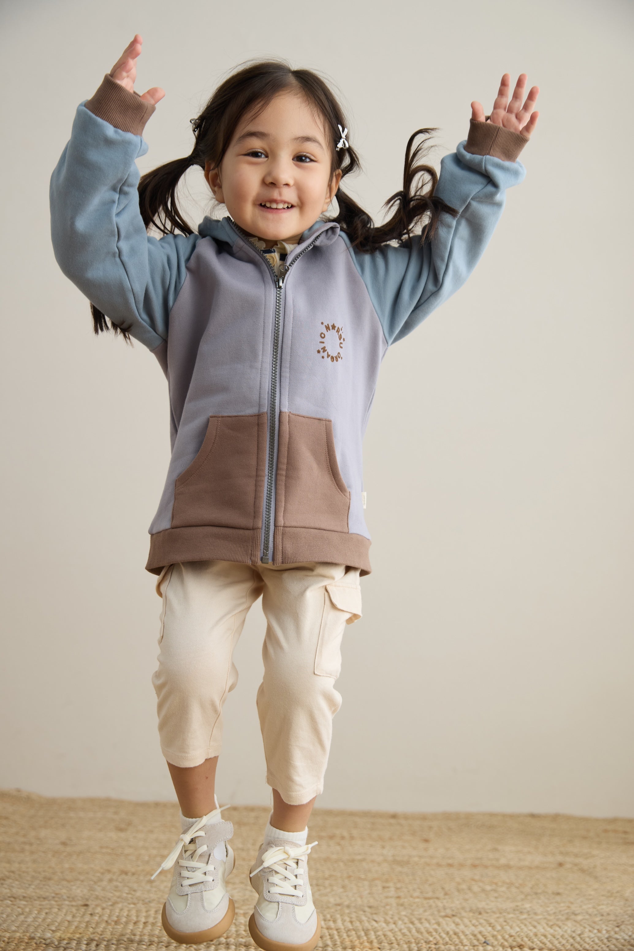 Toddler Organic Fleece Hooded Jacket-Mixed