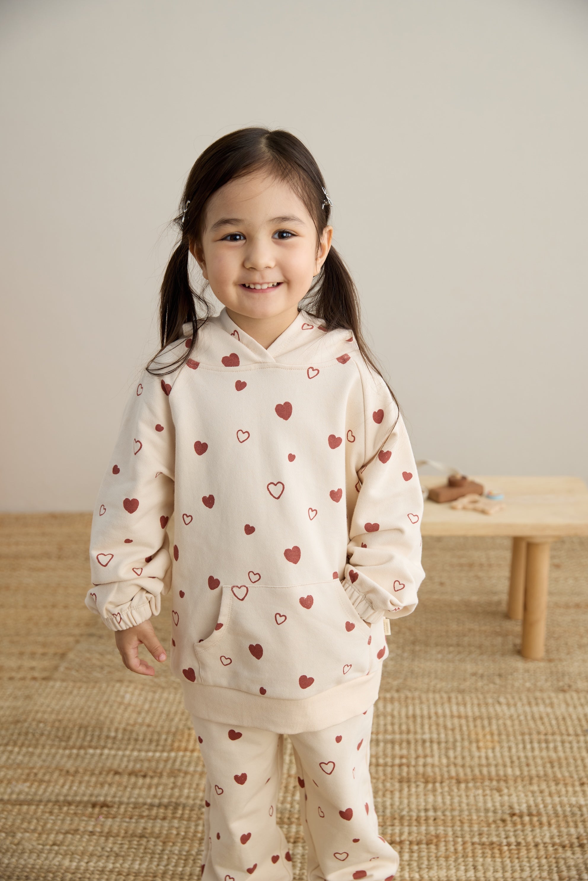 closer look Toddler Organic Hooded Sweatshirt-Hearts