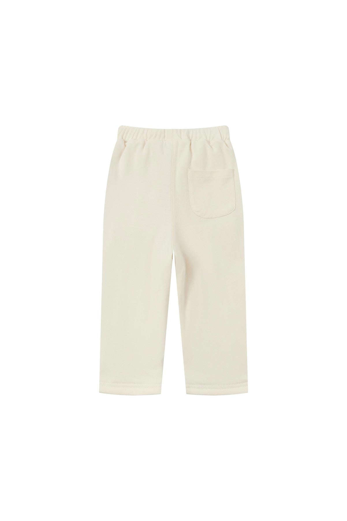 back of Toddler Organic Cotton Quilted Pant-Cream