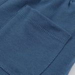 back pocket of Toddler Organic Cotton Quilted Pant-Teal Blue