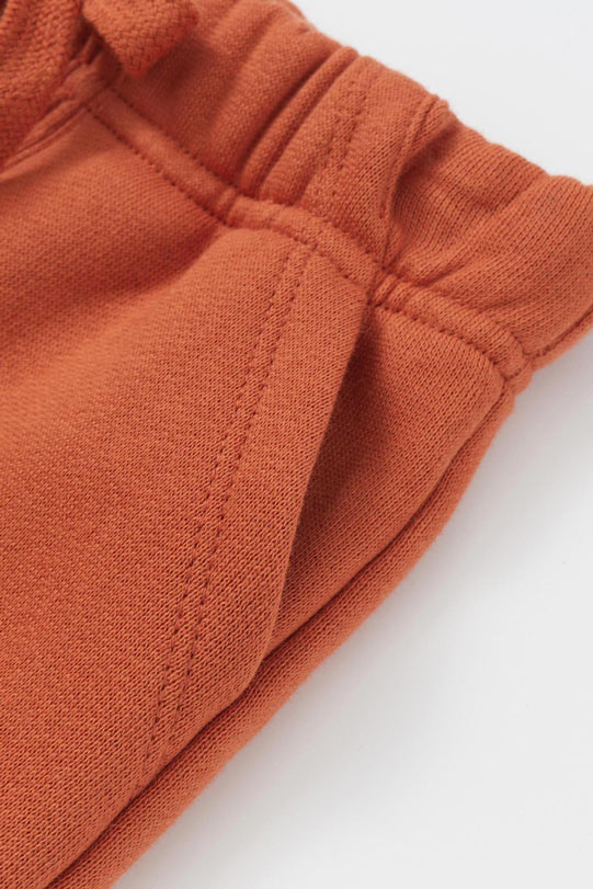 pocket of Organic Fleece Sweatpants-Rust