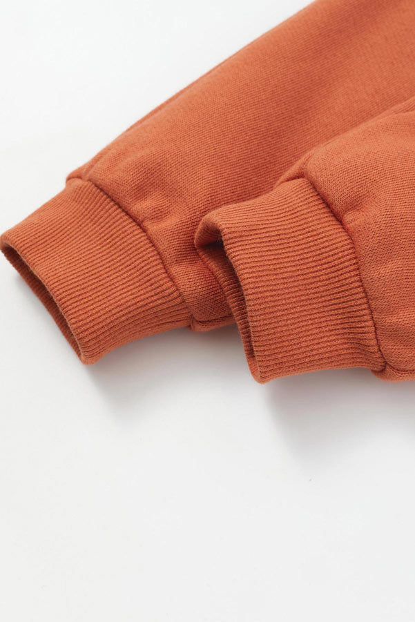 rib of Organic Fleece Sweatpants-Rust