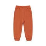 back of Organic Fleece Sweatpants-Rust