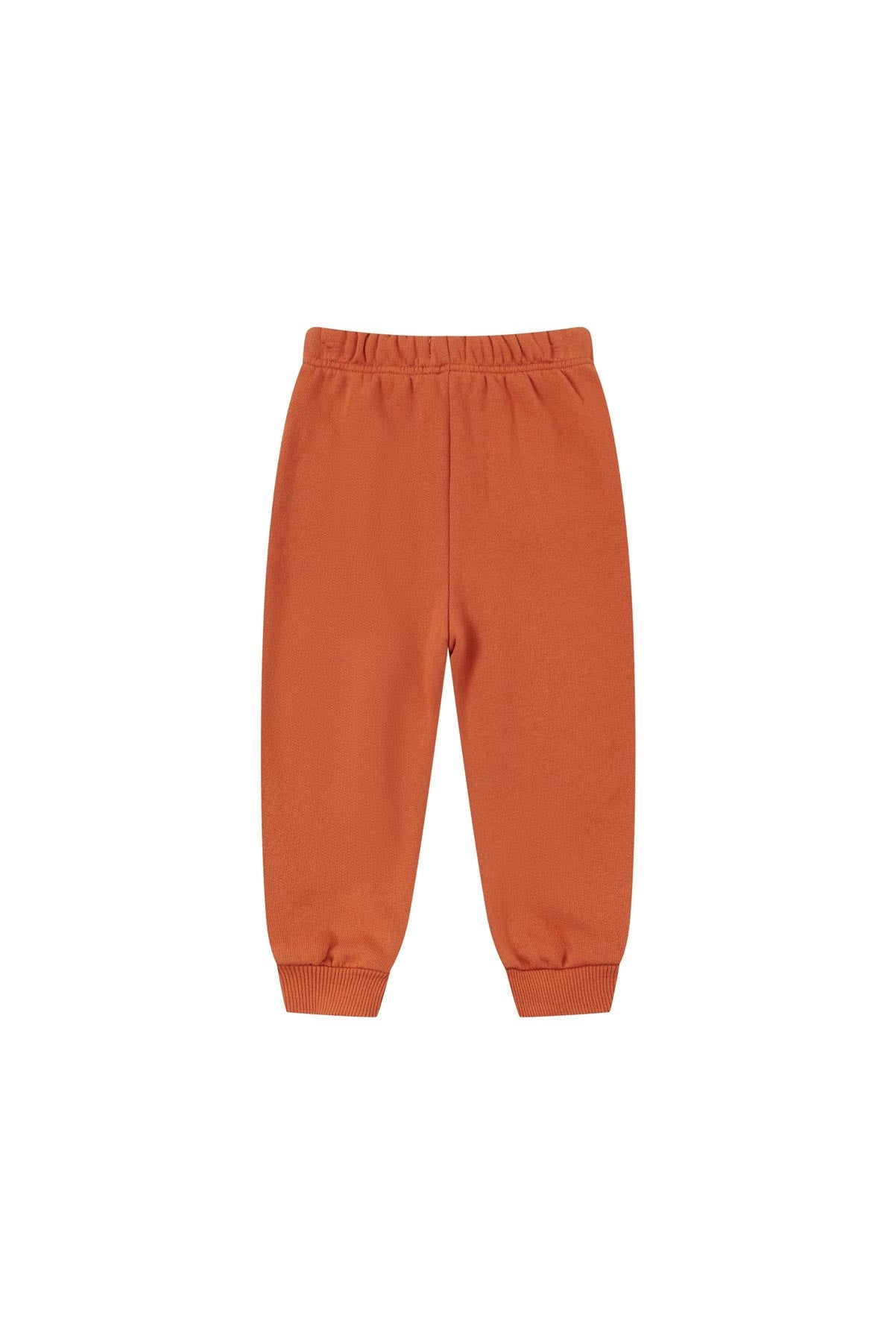 back of Organic Fleece Sweatpants-Rust