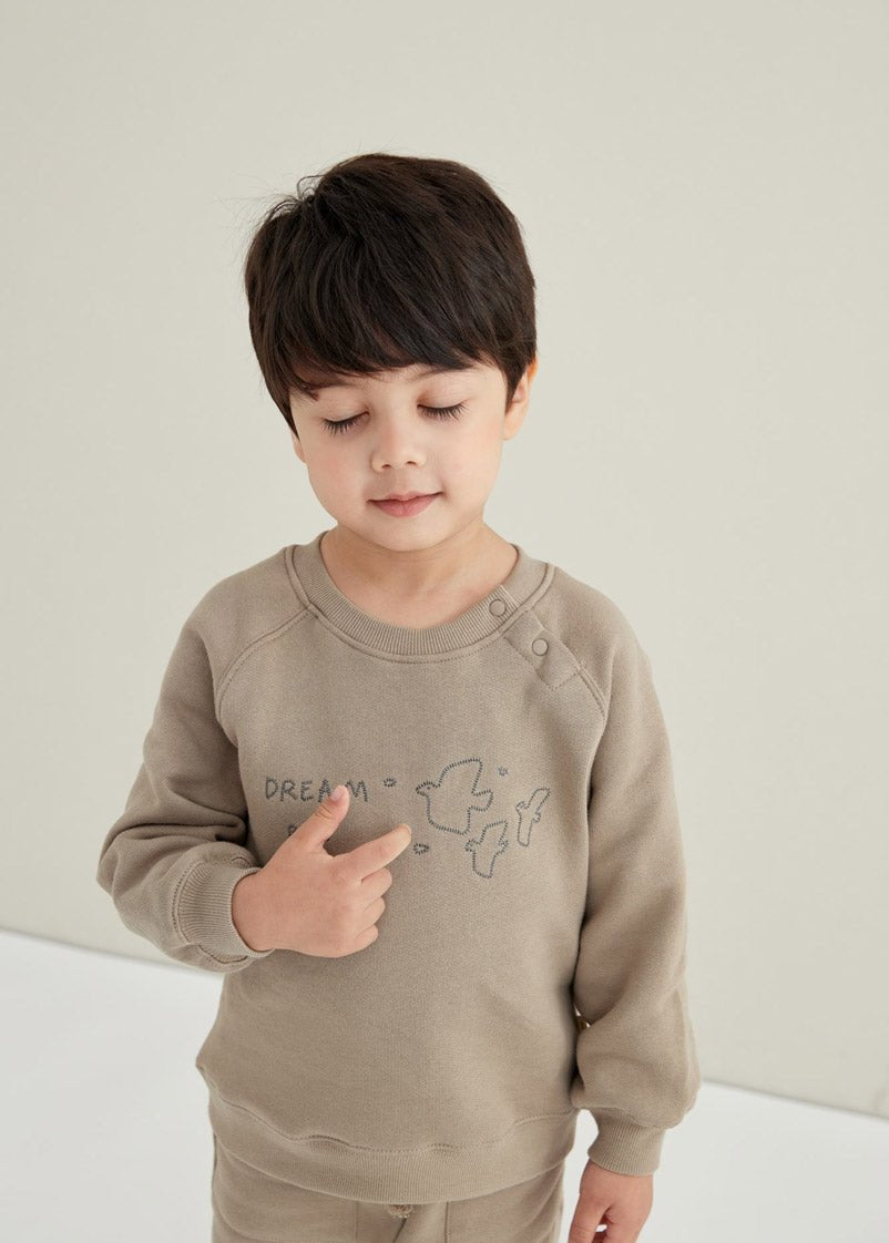 model wearing Toddler Organic Fleece Sweatshirt-Winter Twig