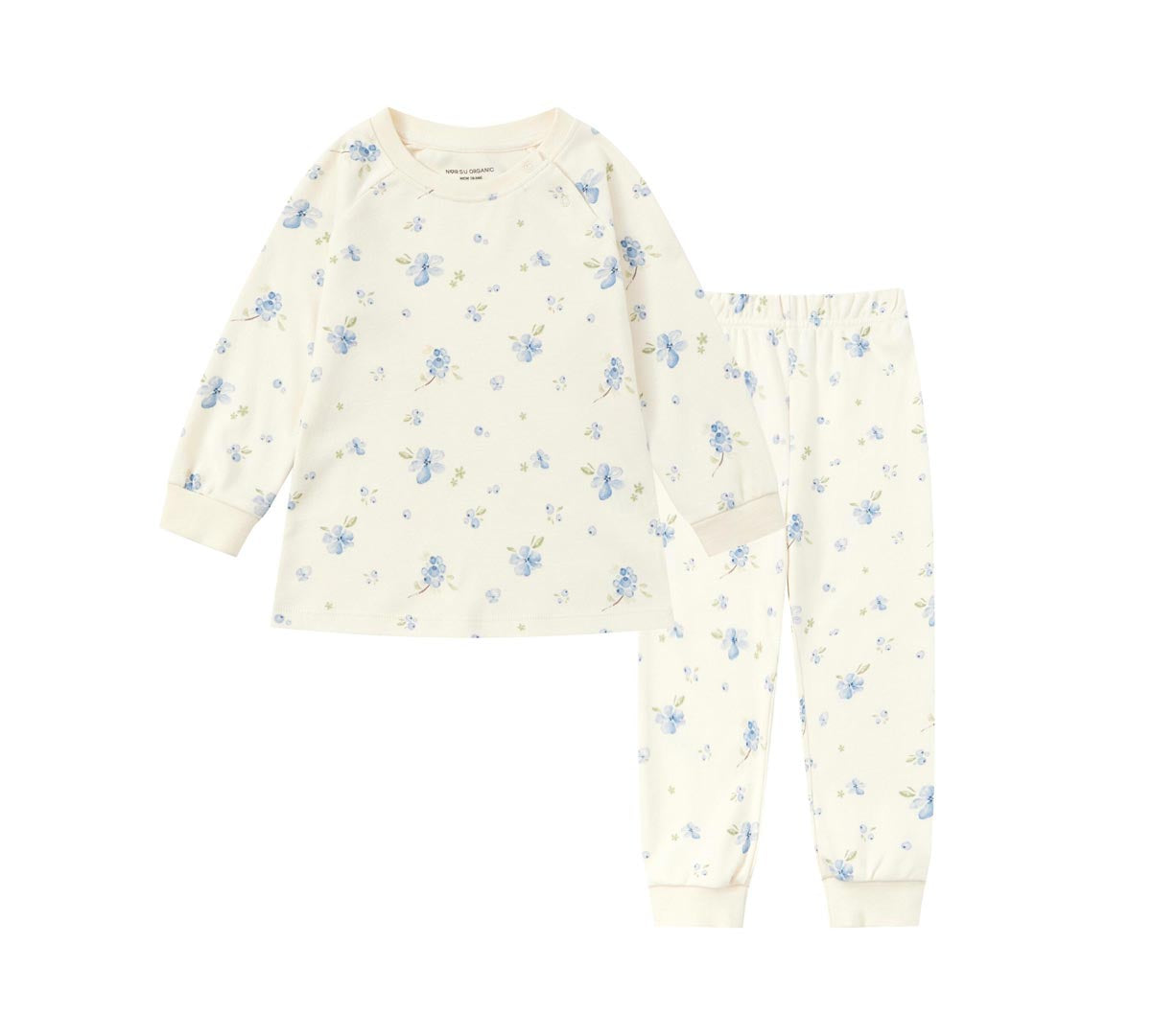 front of Organic Toddler Pajama Set-Blueberry
