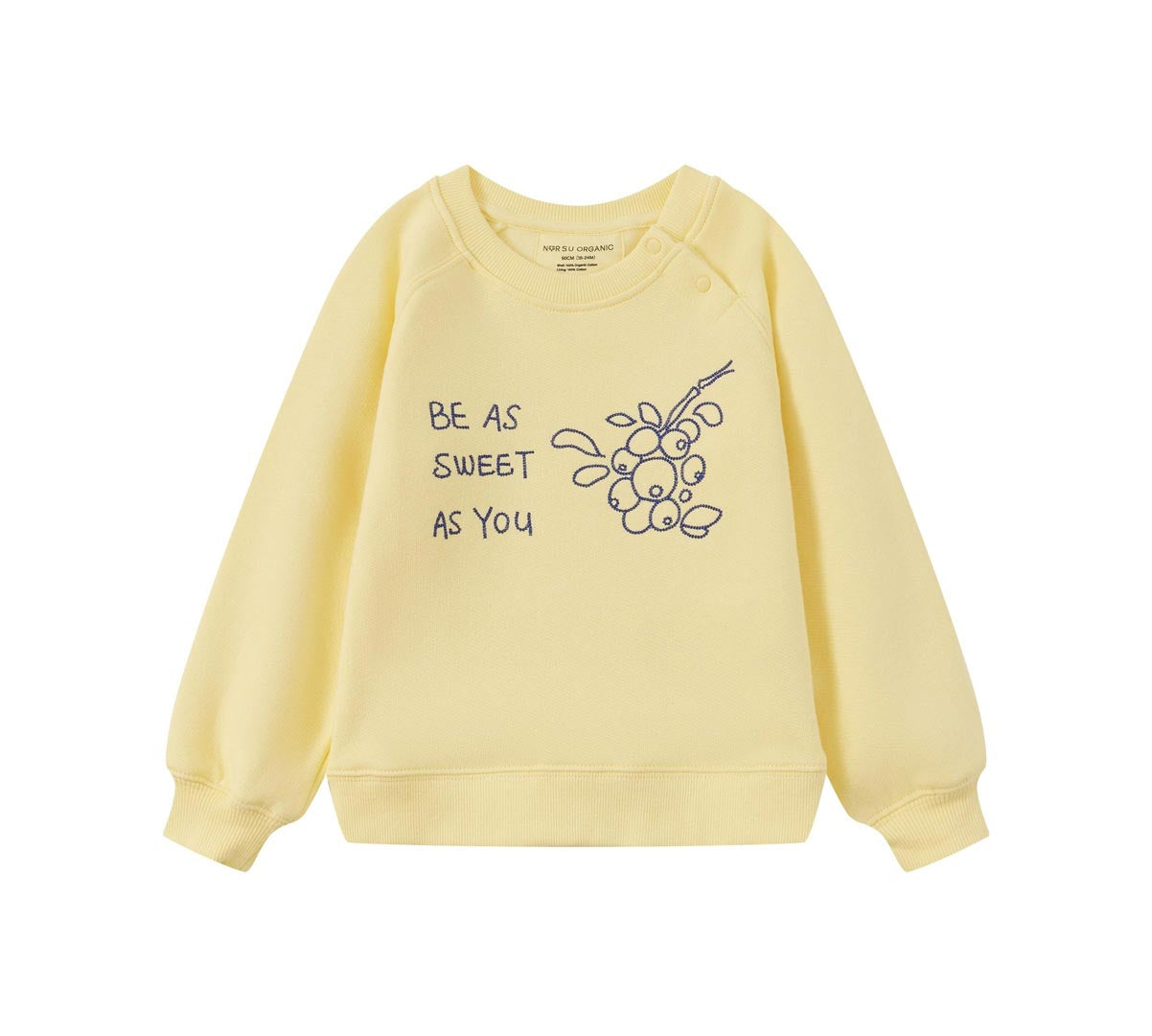 front of Toddler Organic Fleece Sweatshirt-Mellow Yellow