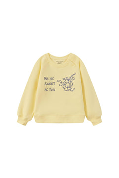 front of Toddler Organic Fleece Sweatshirt-Mellow Yellow