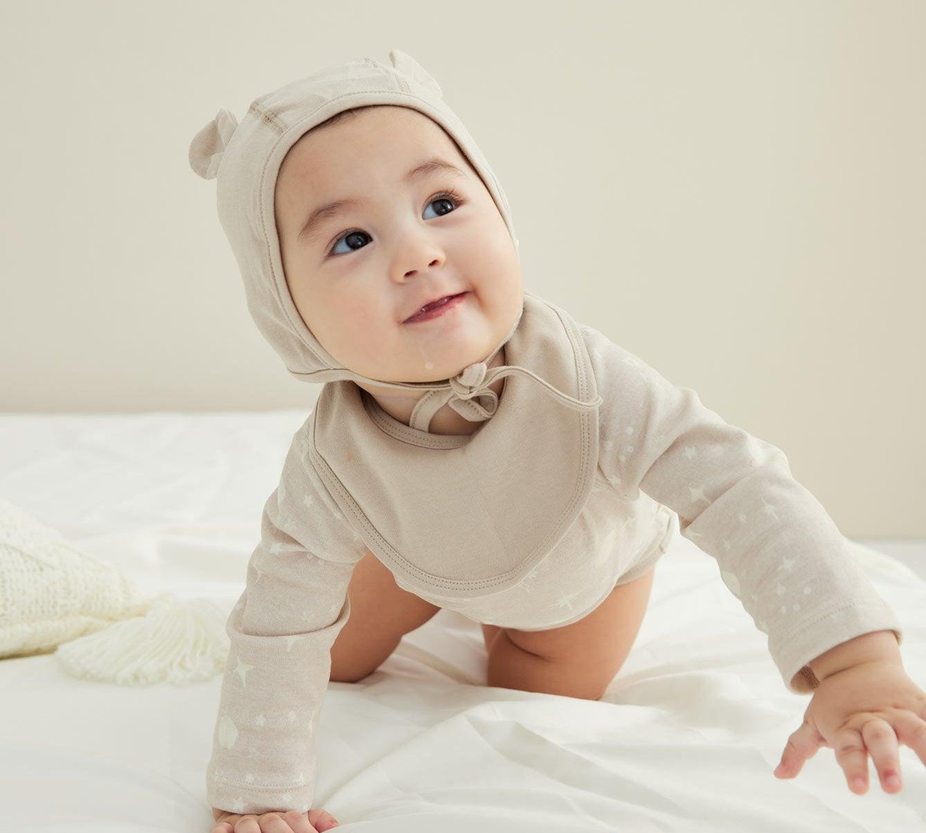 Baby Organic Cotton Hat-Light Grey