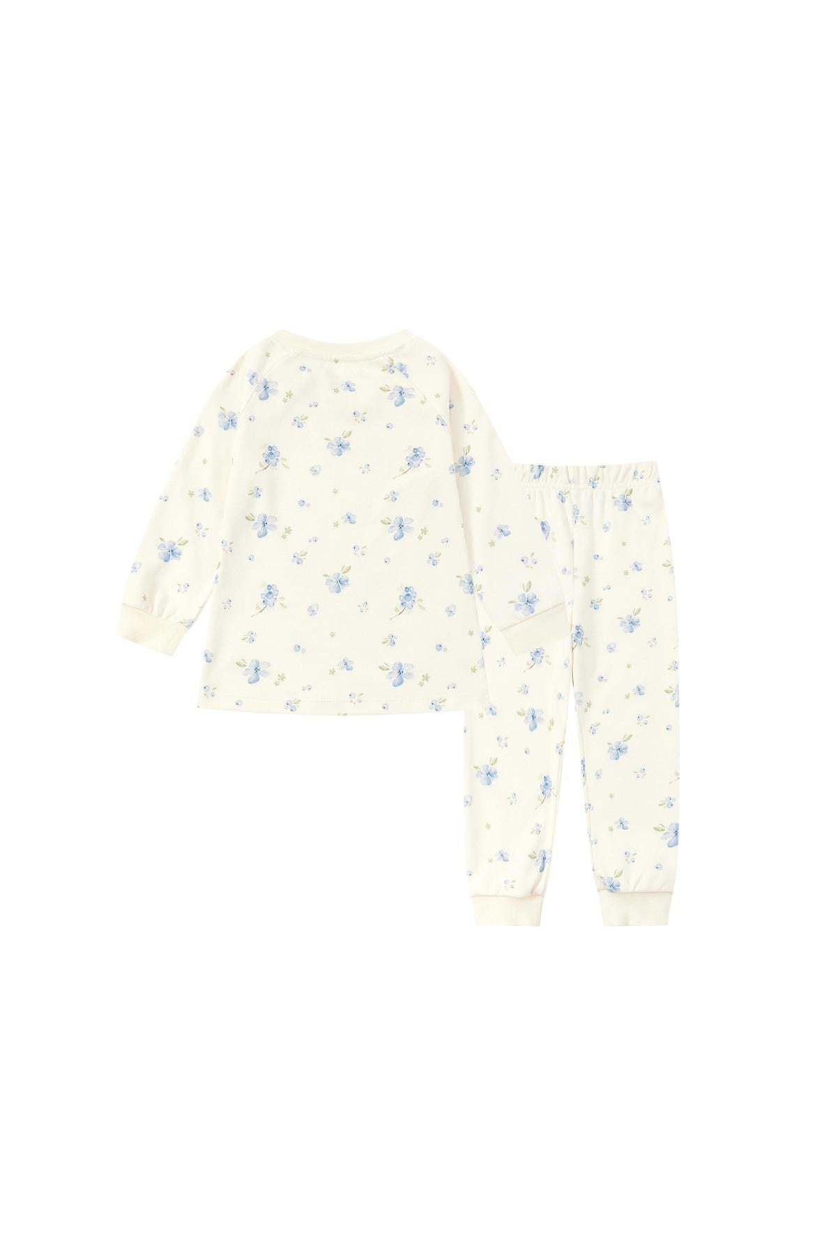 back of Organic Toddler Pajama Set-Blueberry