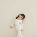 baby wearing Organic Toddler Pajama Set-Blueberry