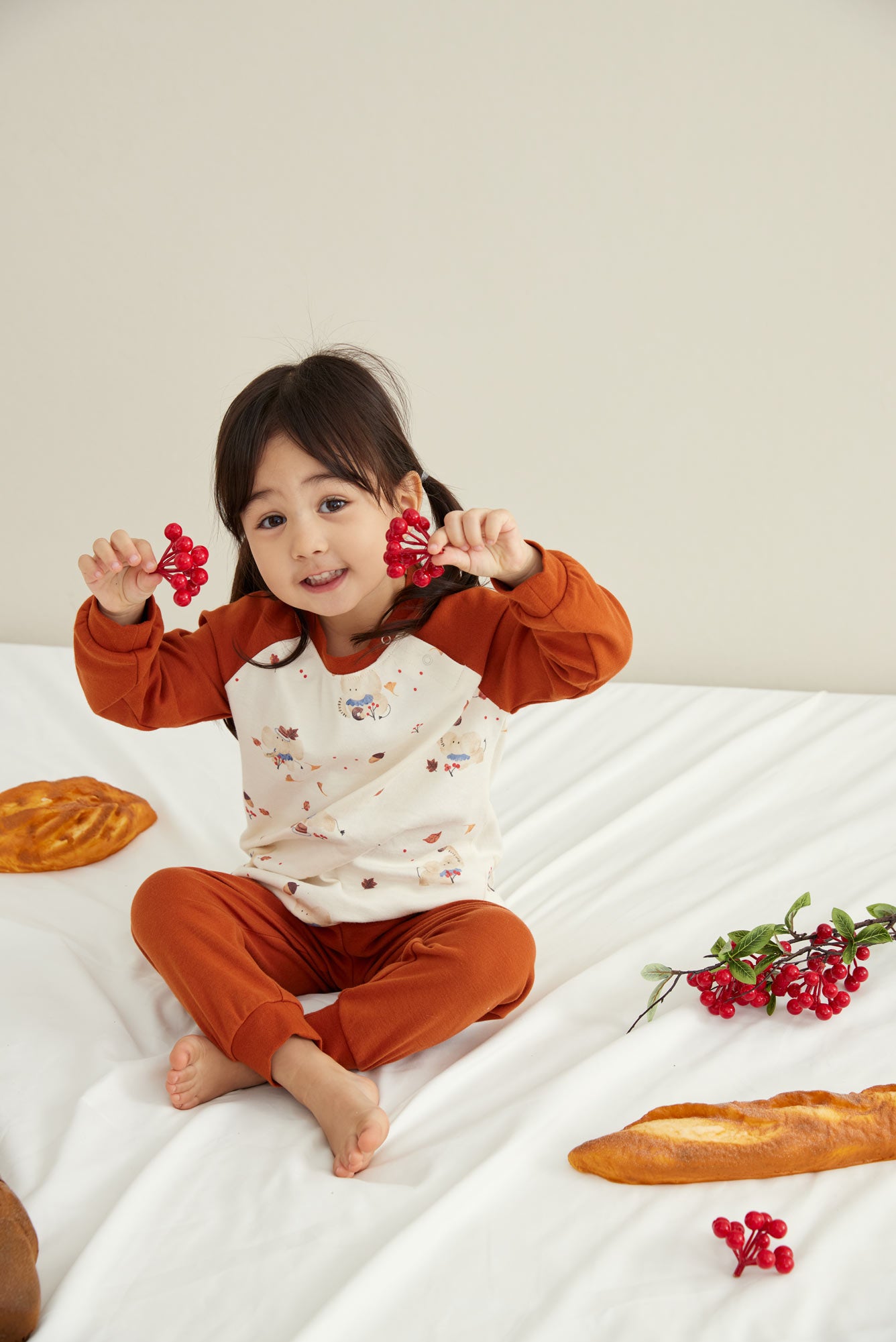 Organic Toddler Pajama Set-Maple leaf