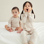 baby with her brother and wearing Baby Organic Cotton Zip-up Sleeper-Stary