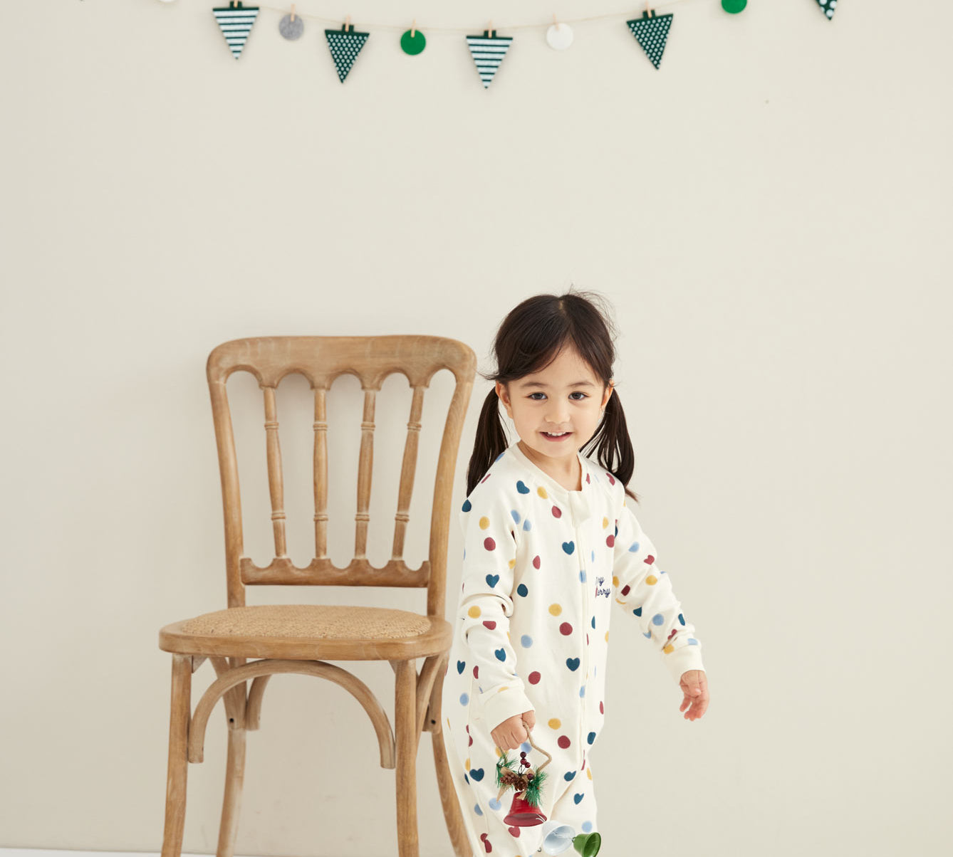 Baby wearing Baby Organic Cotton Zip-up Sleeper-Merry Dots