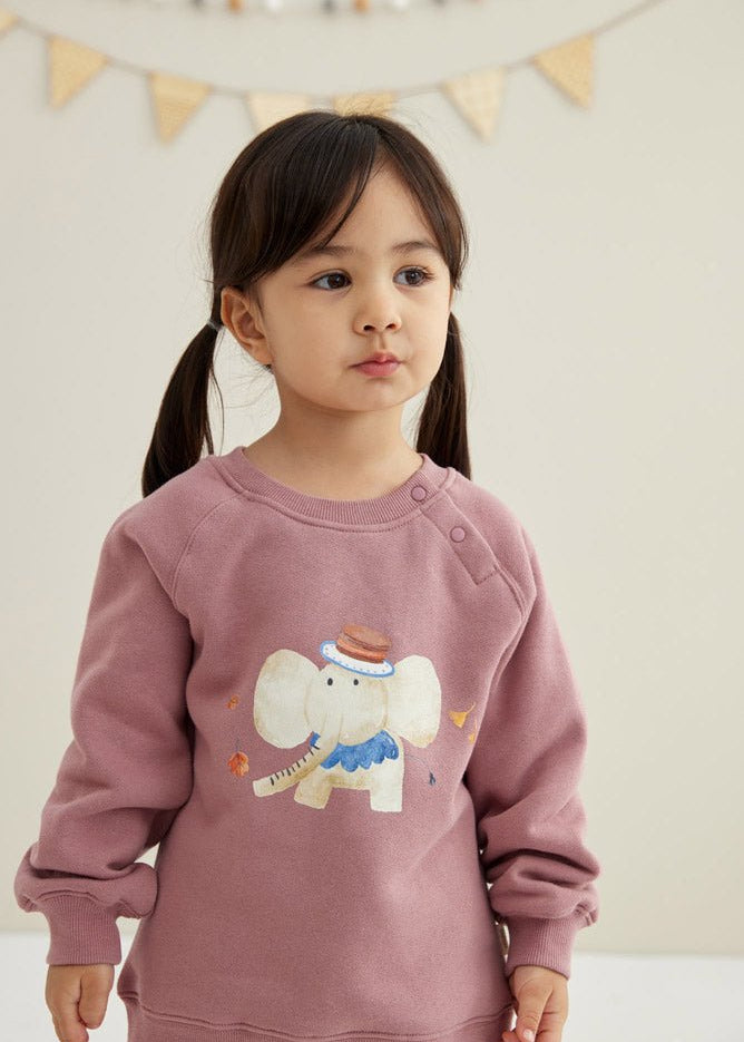 closer look of Toddler Organic Fleece Sweatshirt-Ash Rose