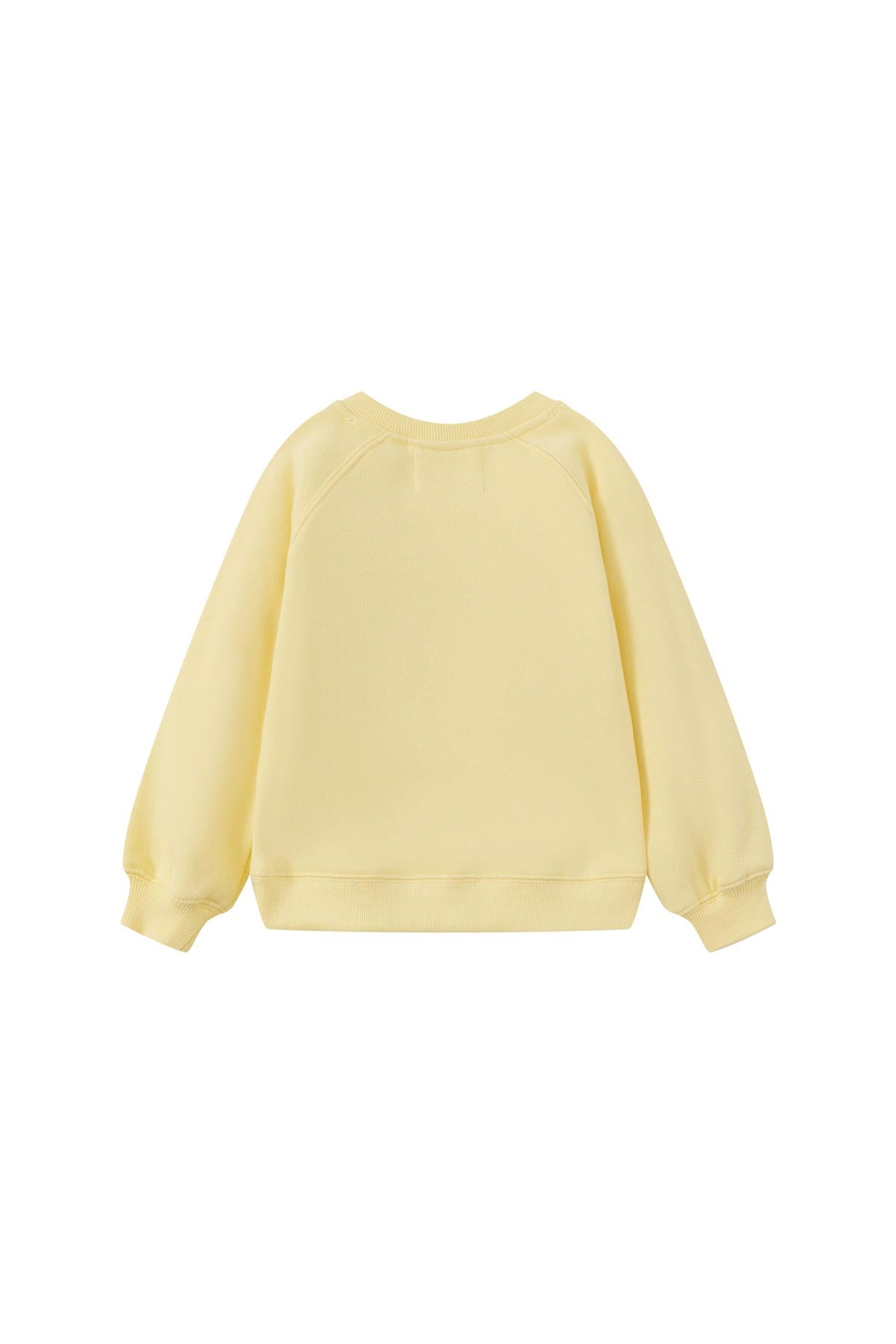 back of Toddler Organic Fleece Sweatshirt-Mellow Yellow