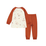 back of Organic Toddler Pajama Set-Maple leaf