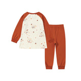 back of Organic Toddler Pajama Set-Maple leaf