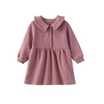 Toddler Fleece Collar Sweatshirt Dress-Ash Rose NORSU-ORGANIC