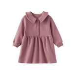 Toddler Fleece Collar Sweatshirt Dress-Ash Rose NORSU-ORGANIC