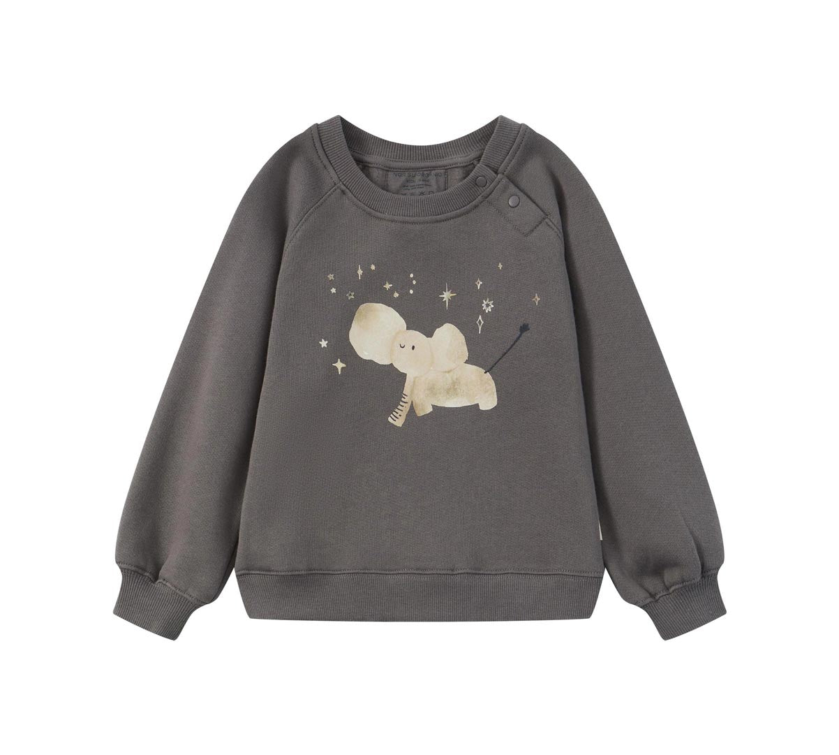 front of Toddler Organic Fleece Sweatshirt-Dark Grey