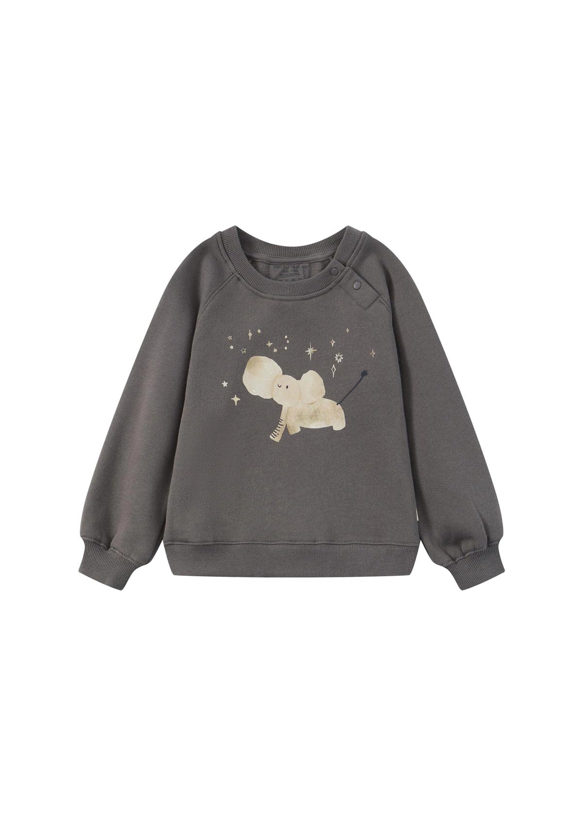 front of Toddler Organic Fleece Sweatshirt-Dark Grey