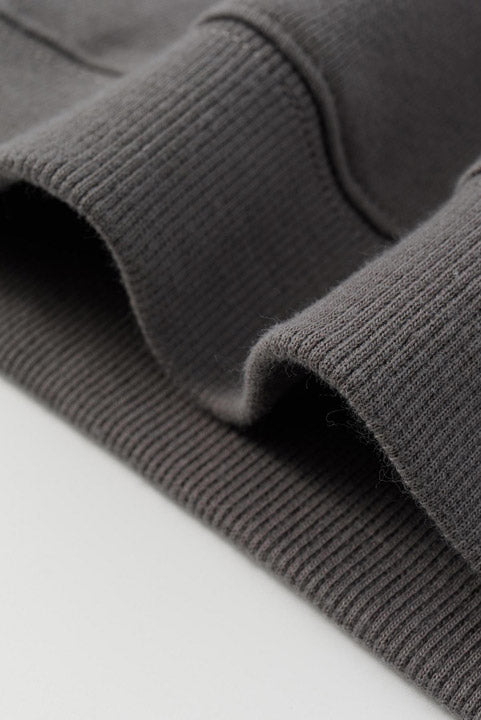 rib of Toddler Organic Fleece Sweatshirt-Dark Grey