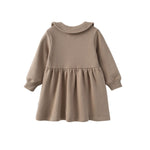 back of Toddler Fleece Collar Sweatshirt Dress-Winter twig