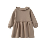 back of Toddler Fleece Collar Sweatshirt Dress-Winter twig