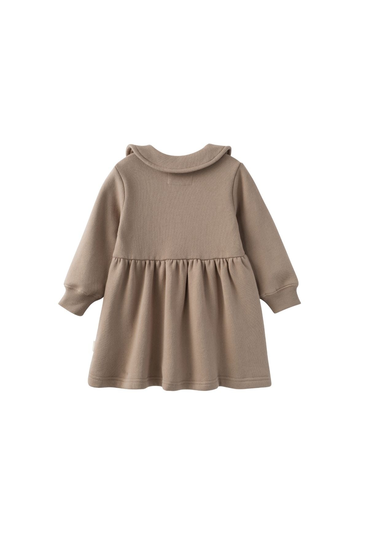 back of Toddler Fleece Collar Sweatshirt Dress-Winter twig