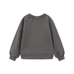 back of Toddler Organic Fleece Sweatshirt-Dark Grey