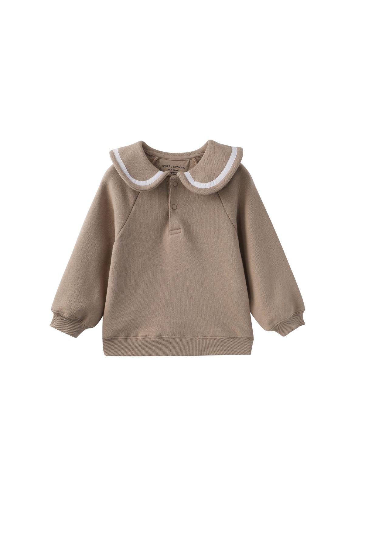 front of Toddler Fleece Collared Sweatshirt -Sand